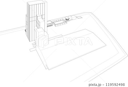 3D illustration of building project 119592498
