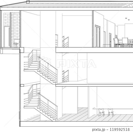 3D illustration of building project 119592518