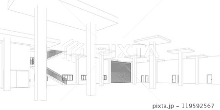 3D illustration of building project 119592567