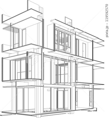 3D illustration of building project 3D illustration of building project 119592570