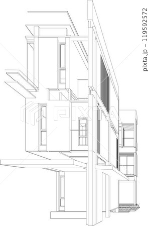 3D illustration of building project 3D illustration of building project 119592572