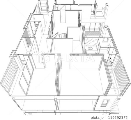3D illustration of building project 119592575