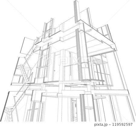 3D illustration of building project 119592597