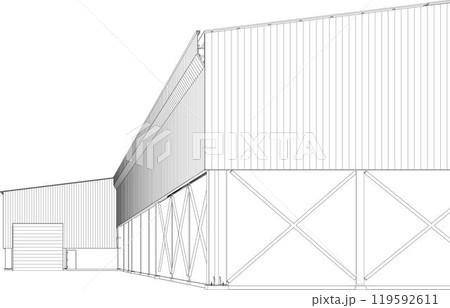 3D illustration of building project 119592611