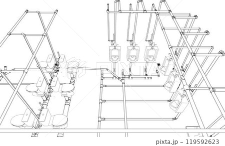 3D illustration of building project 119592623