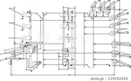 3D illustration of building project 119592628