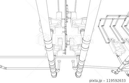 3D illustration of building project 3D illustration of building project 119592633