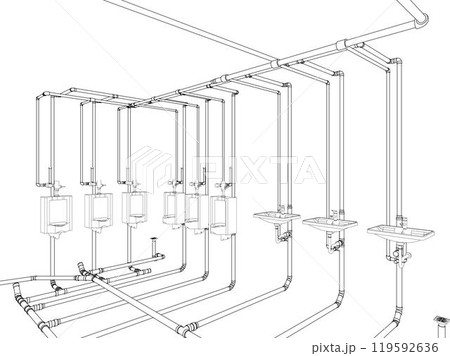 3D illustration of building project 3D illustration of building project 119592636