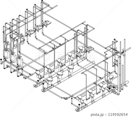 3D illustration of building project 3D illustration of building project 119592654