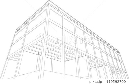 3D illustration of building project 3D illustration of building project 119592700