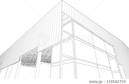 3D illustration of building project 119592724