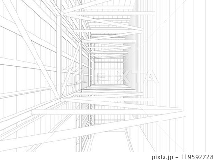 3D illustration of building project 3D illustration of building project 119592728