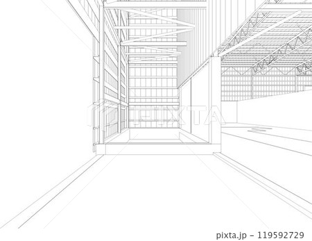 3D illustration of building project 3D illustration of building project 119592729