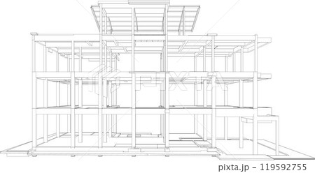 3D illustration of building project 3D illustration of building project 119592755