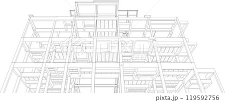 3D illustration of building project 3D illustration of building project 119592756