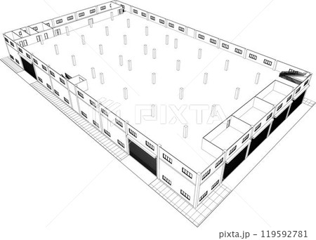 3D illustration of building project 119592781