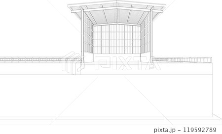 3D illustration of building project 119592789