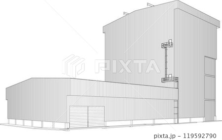 3D illustration of building project 119592790