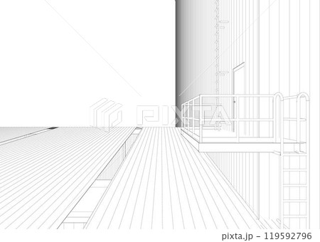 3D illustration of building project 119592796