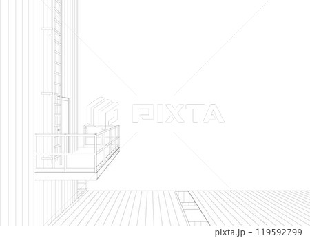 3D illustration of building project 119592799