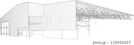 3D illustration of building project 3D illustration of building project 119592837