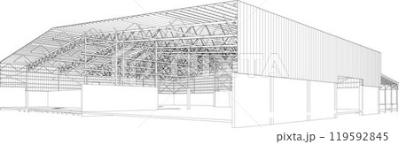 3D illustration of building project 119592845
