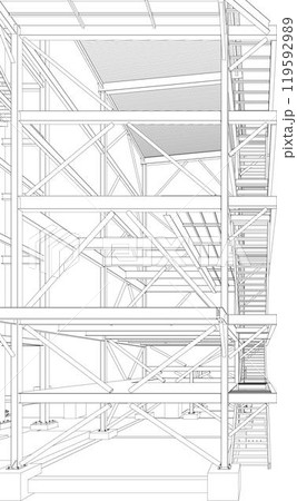 3D illustration of building project 119592989