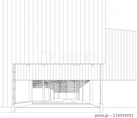 3D illustration of building project 3D illustration of building project 119593052