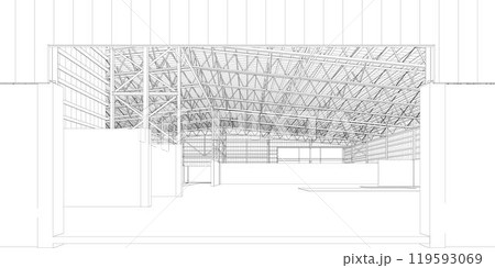 3D illustration of building project 3D illustration of building project 119593069