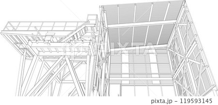 3D illustration of building project 3D illustration of building project 119593145