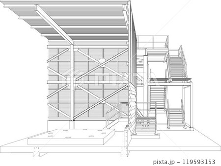 3D illustration of building project 119593153