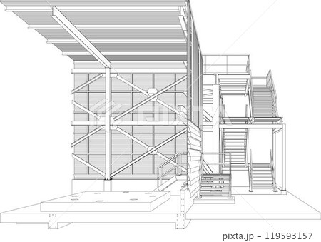 3D illustration of building project 119593157