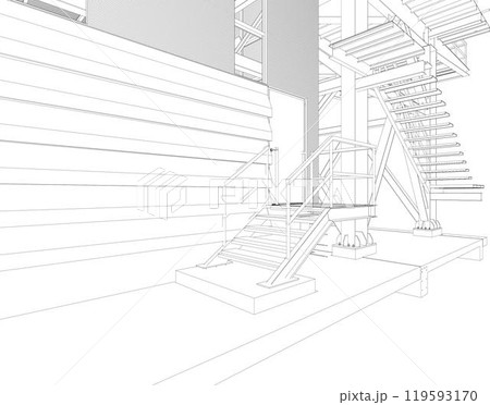 3D illustration of building project 3D illustration of building project 119593170