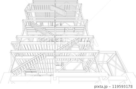 3D illustration of building project 119593178