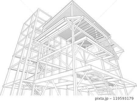 3D illustration of building project 3D illustration of building project 119593179