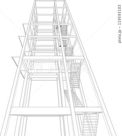 3D illustration of building project 3D illustration of building project 119593183