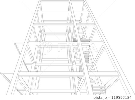 3D illustration of building project 119593184