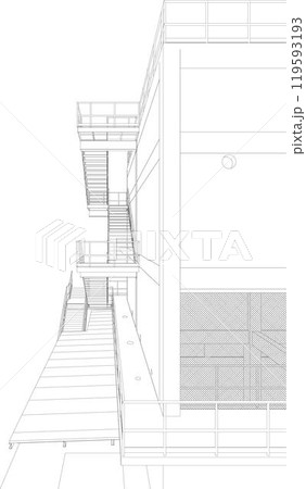 3D illustration of building project 119593193