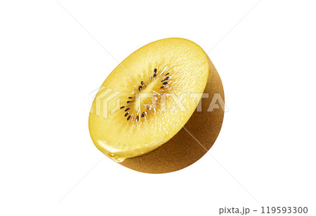 ゴールドキウイのイラスト リアル 白バック 119593300