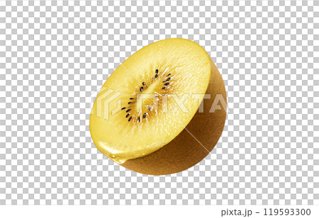 ゴールドキウイのイラスト リアル 白バック 119593300