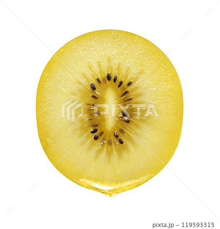 ゴールドキウイのイラスト リアル 白バック 119593315