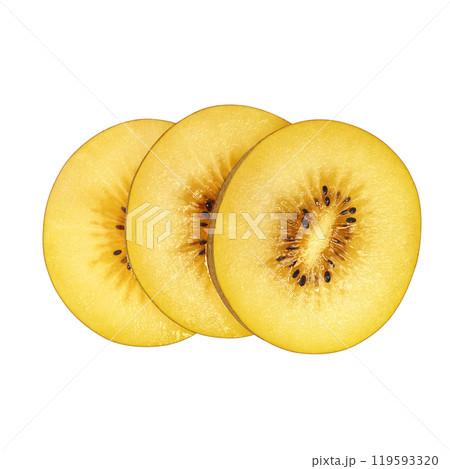 ゴールドキウイのイラスト リアル 白バック 119593320