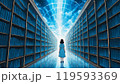 アカシックレコード│図書館│未来への扉│少女の探求│神秘的な空間│イラスト素材 119593369