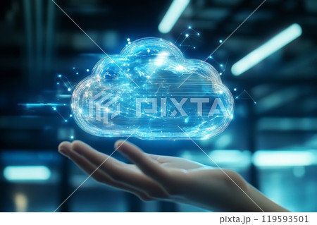 Digital technology, technical support customer service concept, cloud computing. 119593501