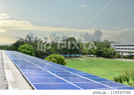 Photovoltaic panel, new technology to store and use the power from the nature with human life, sustainable energy and environmental friend concept. Photovoltaic panel, new technology to store and use the power from the nature with human life, sustainable energy and environmental friend concept. 119593788
