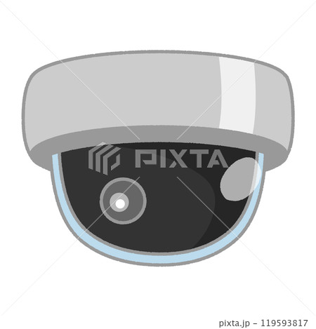 監視作動中の防犯カメラのシンプルでかわいいイラスト素材 119593817
