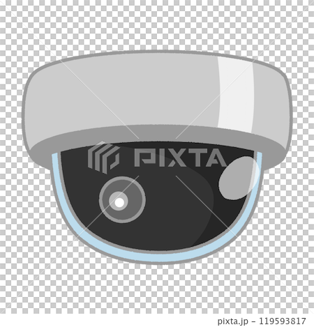 監視作動中の防犯カメラのシンプルでかわいいイラスト素材 119593817