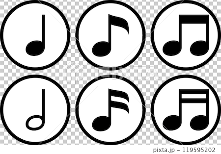 Set of musical note icons Set of musical note icons 119595202
