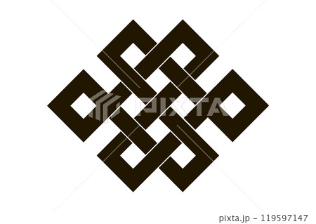 Asian knot or eternal knot. Black sign. Tradition Chinese, Tibetian knot 119597147