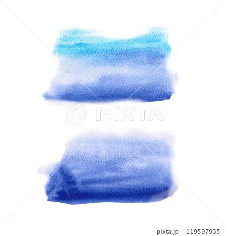 Blue, sea watercolor spots for backgrounds and substrates. Isolated illustration for design ideas Blue, sea watercolor spots for backgrounds and substrates. Isolated illustration for design ideas 119597935